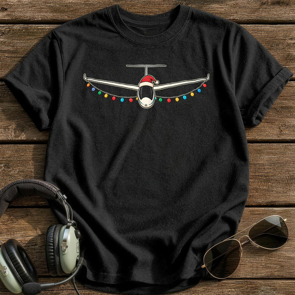 Glider Christmas Lights 23 T-Shirt - Black