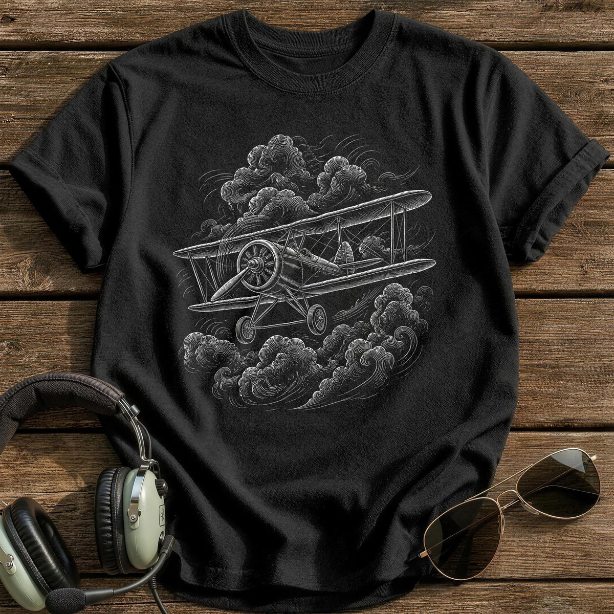 Golden Age Clouds T-Shirt - Black
