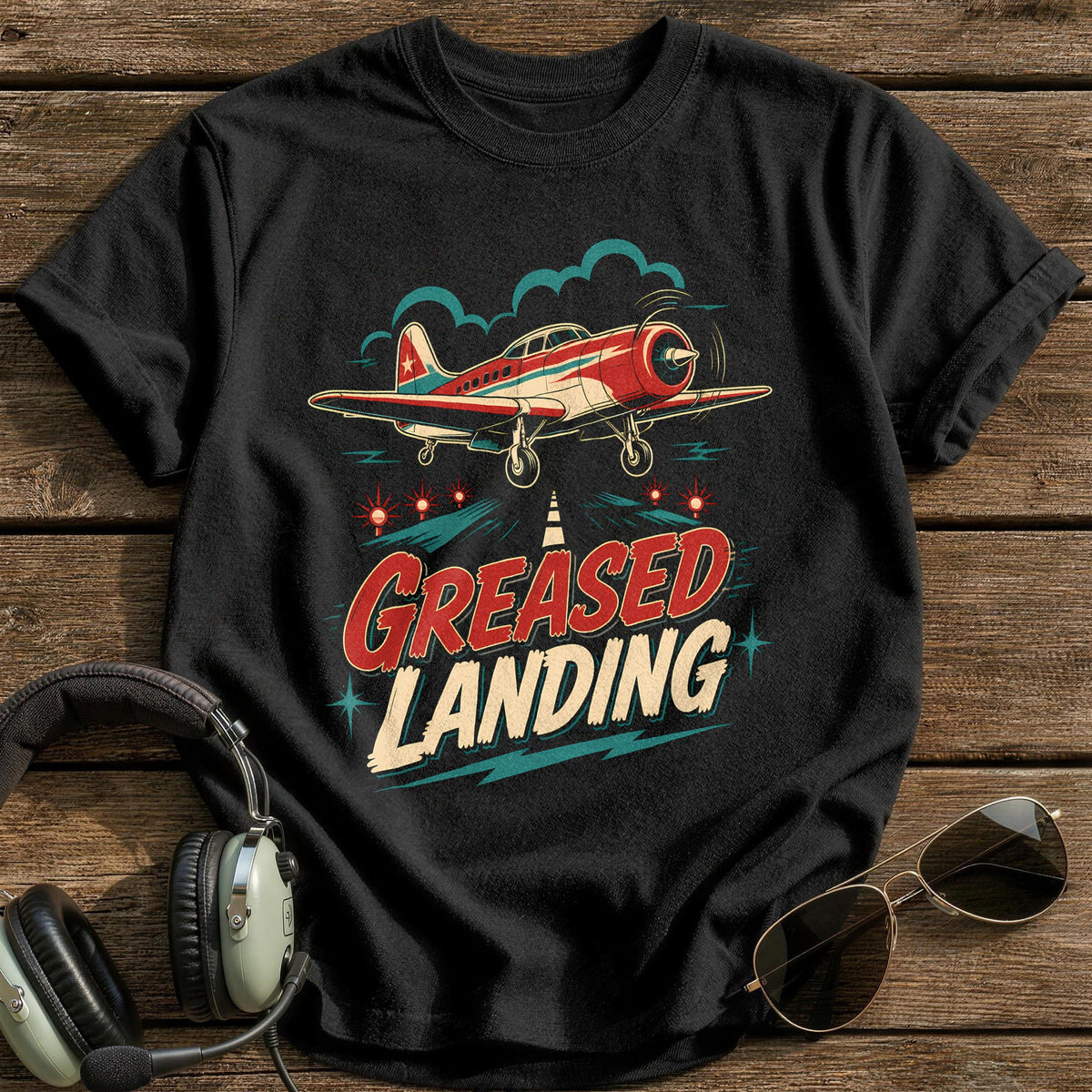Greased Landing T-Shirt - Black