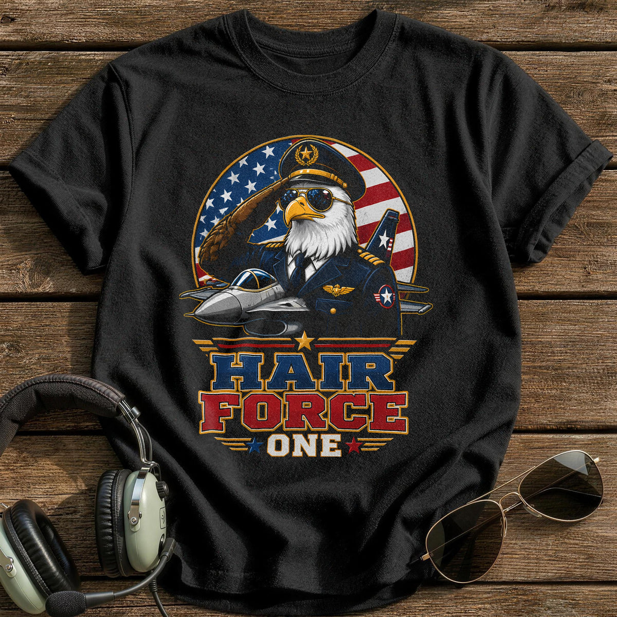 Hair Force One T-Shirt - Black