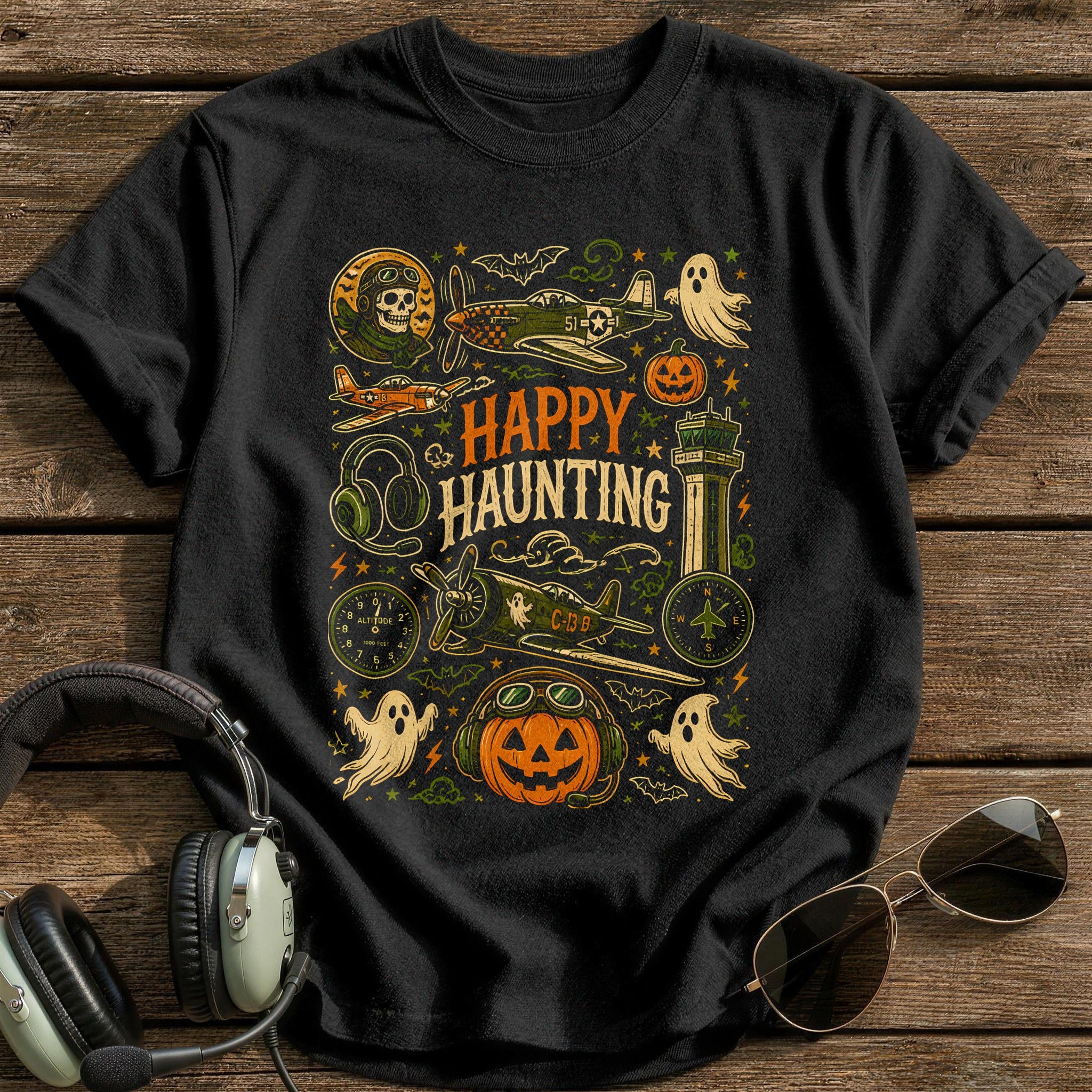Happy Haunting Doodle 58 - Black