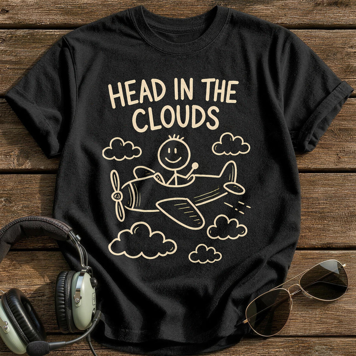 Head In Clouds 71 T-Shirt - Black