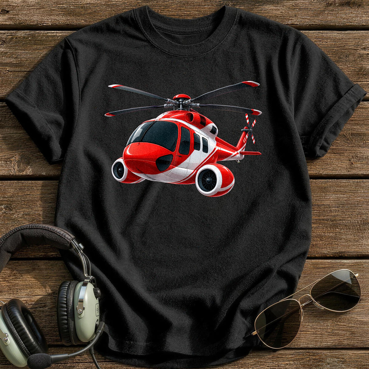 Helicopter 45 T-Shirt - Black