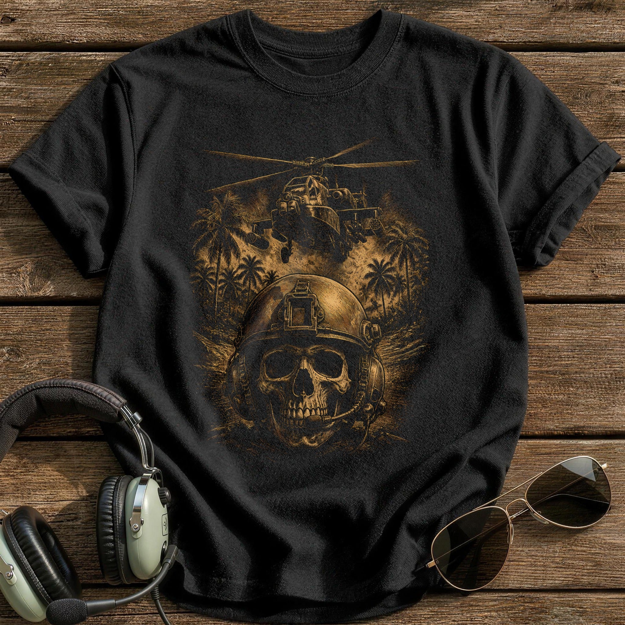 Helicopter Gunship 39 T-Shirt - Black