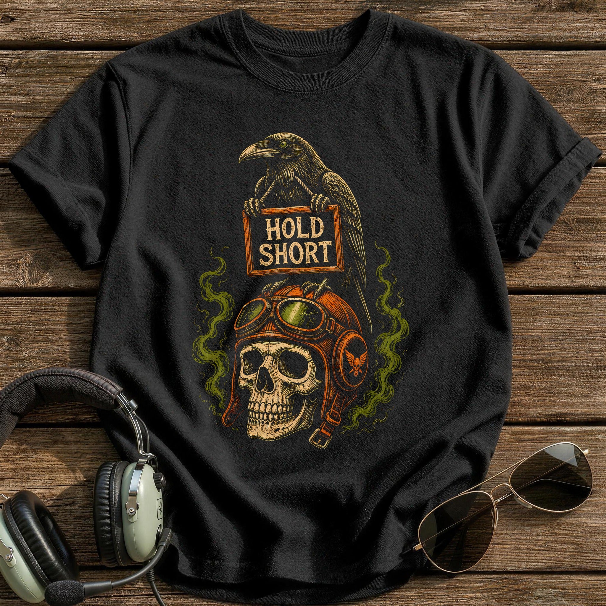 Hold Short Raven Skull 36 - Black