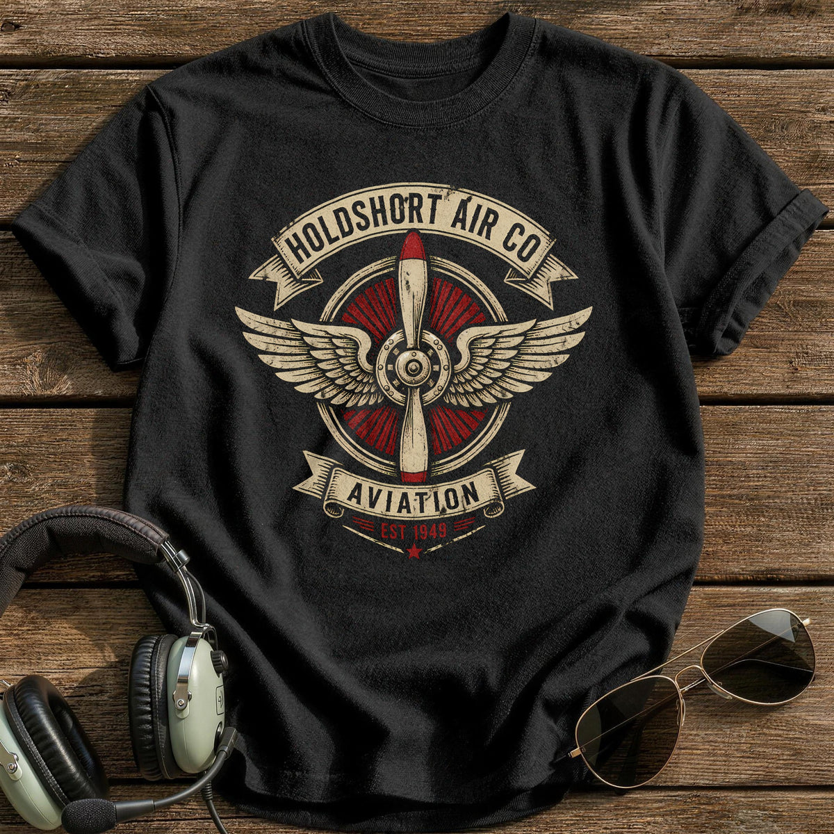 Holdshort Air Co Emblem 21 T-Shirt - Black