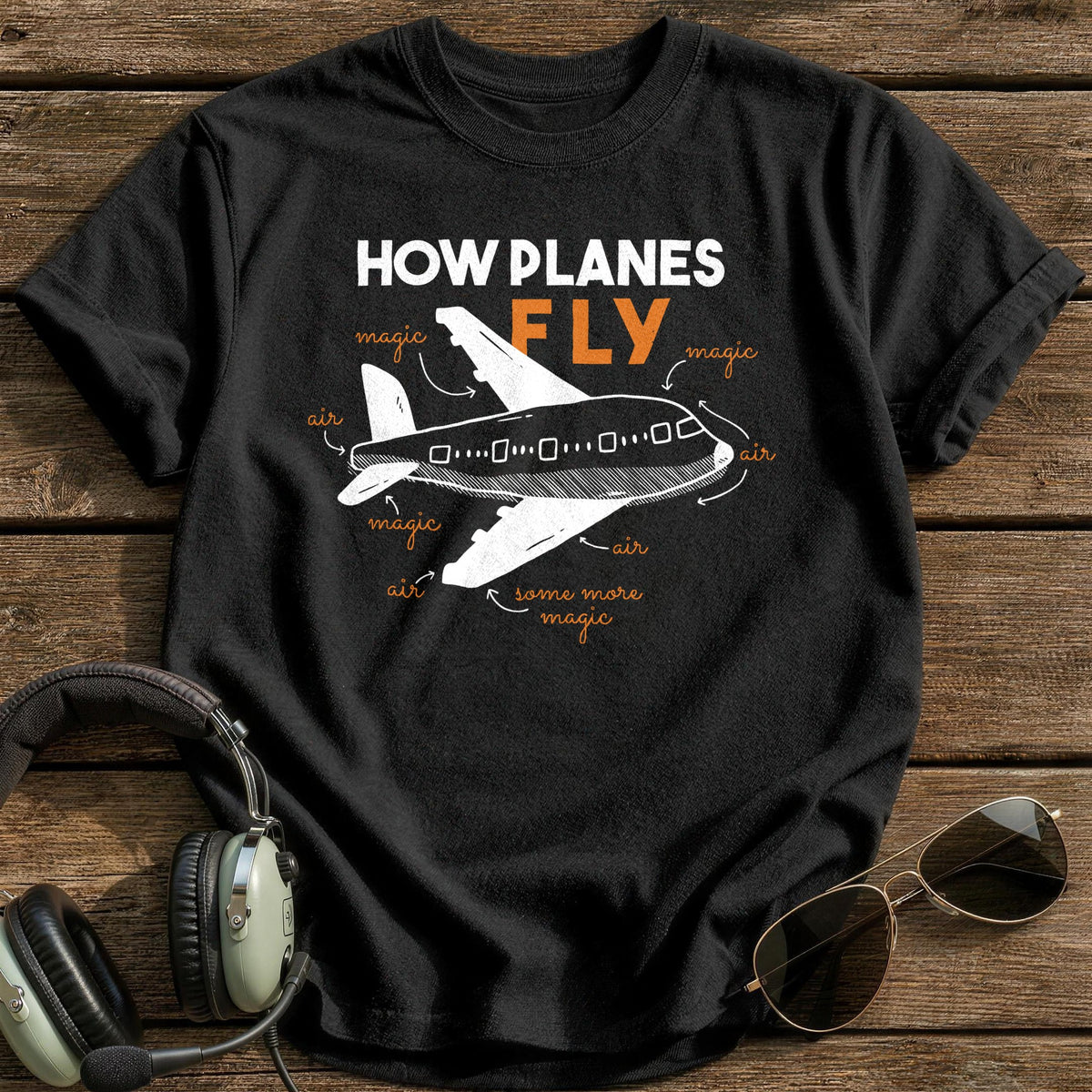 How Planes Fly 3 T-Shirt - Black