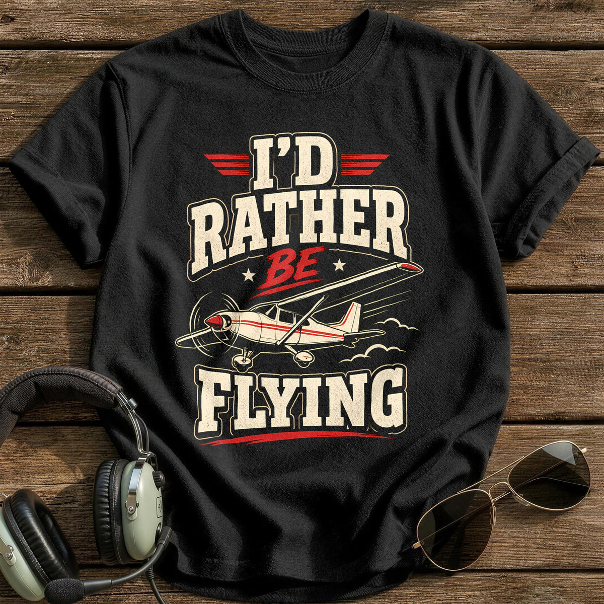 I'd Rather Be Flying 23 T-Shirt - Black