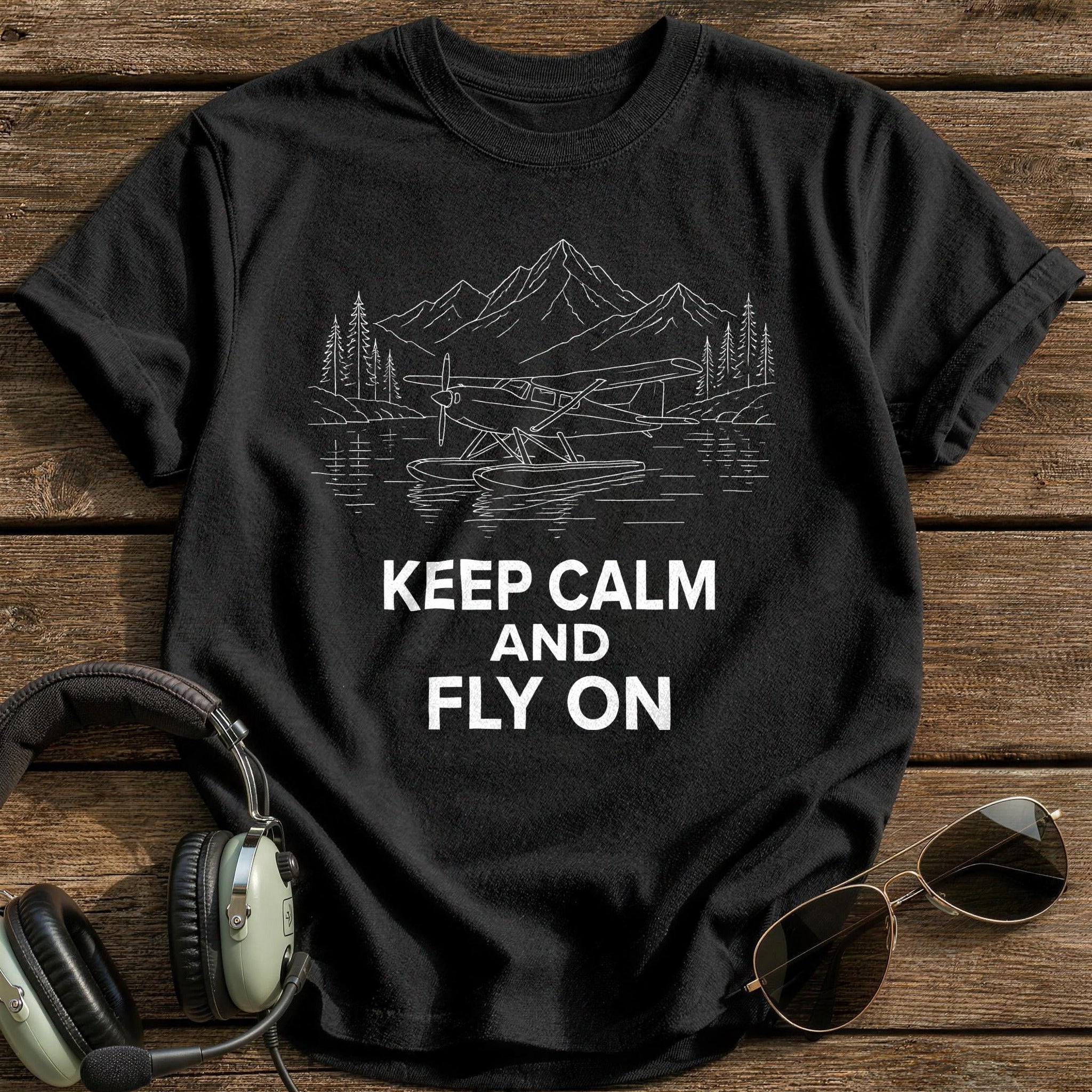 Keep Calm And Fly On 83 T-Shirt - Black