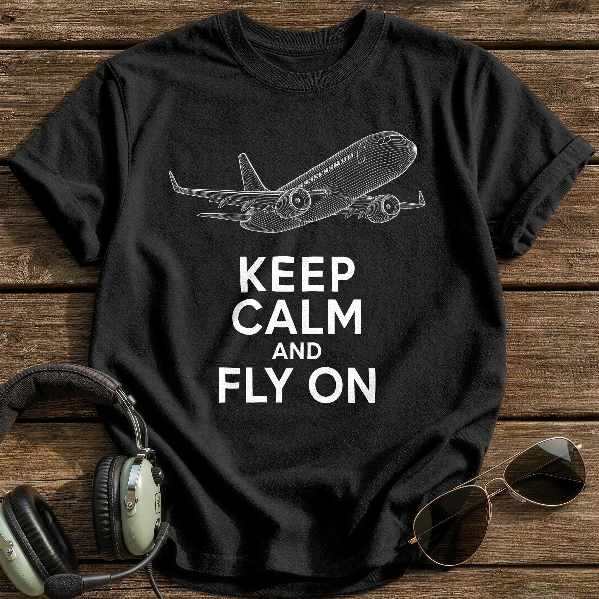Keep Calm Fly On 31 T-Shirt - Black