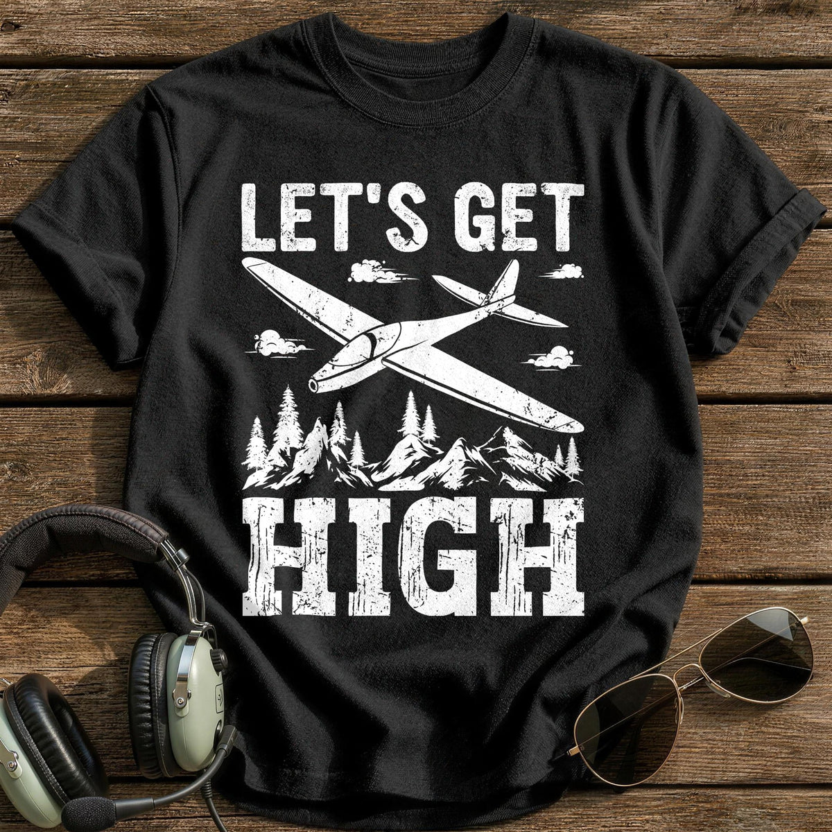 Let's Get High Glider T-Shirt - Black