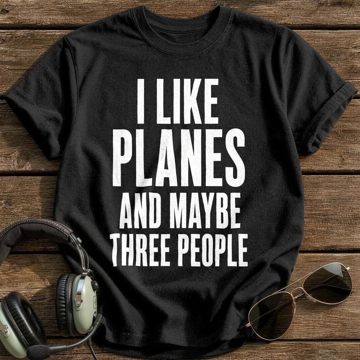 Like Planes Three People 15 T-Shirt - Black