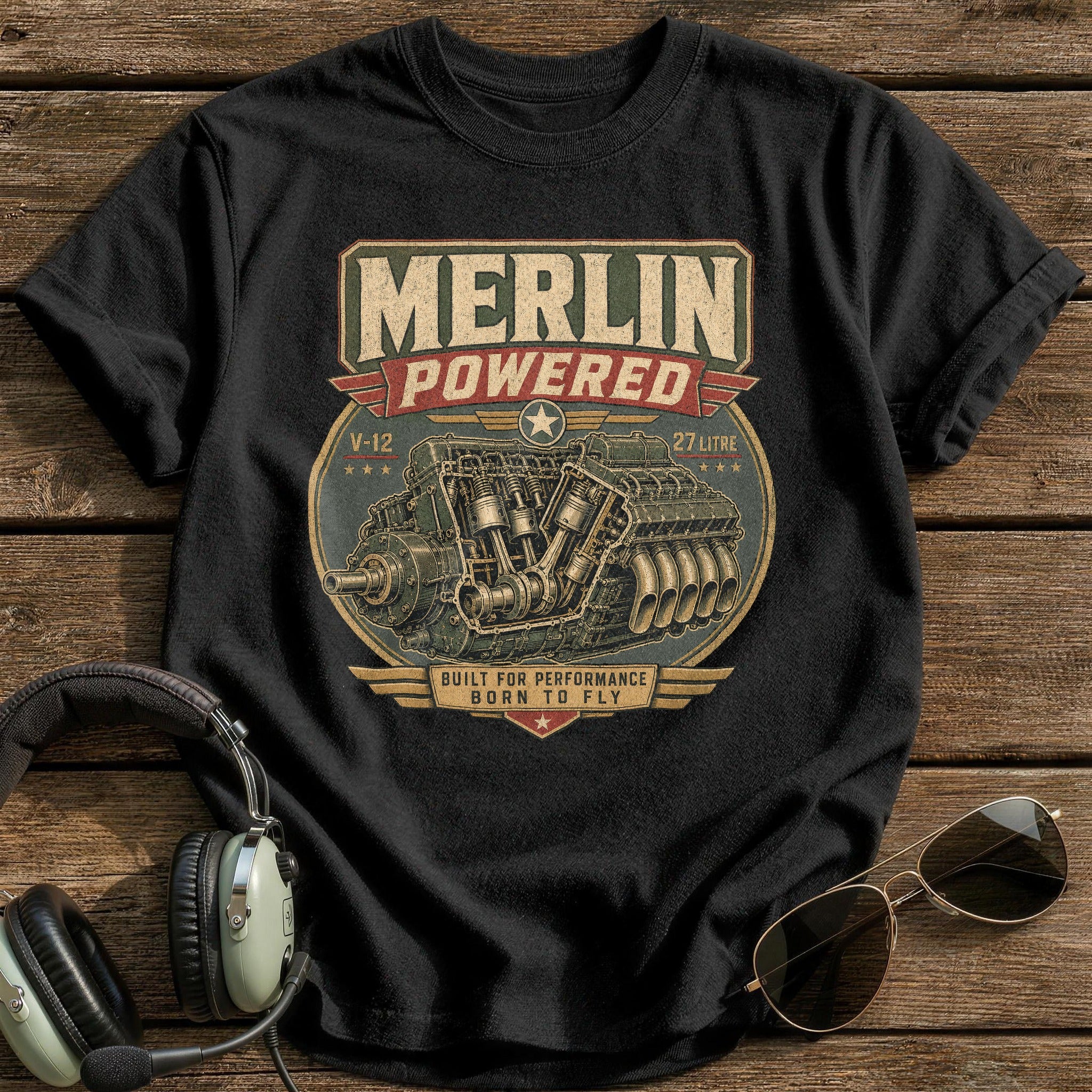 Merlin Powered T-Shirt - Black
