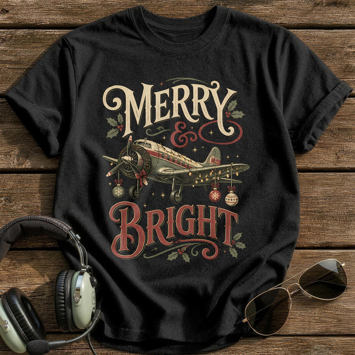 Merry And Bright 70 T-Shirt - Black
