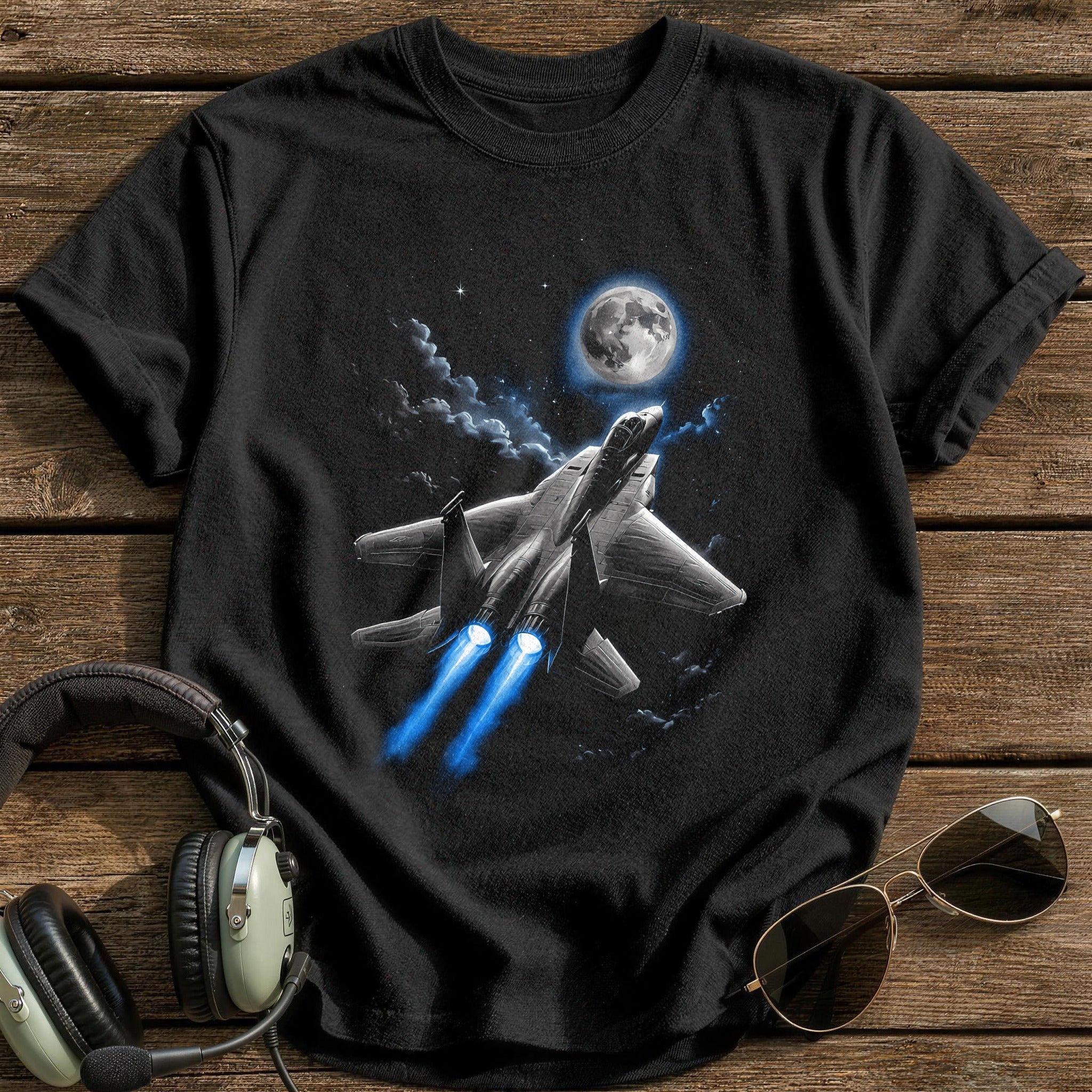 Night Jet Moon T-Shirt - Black