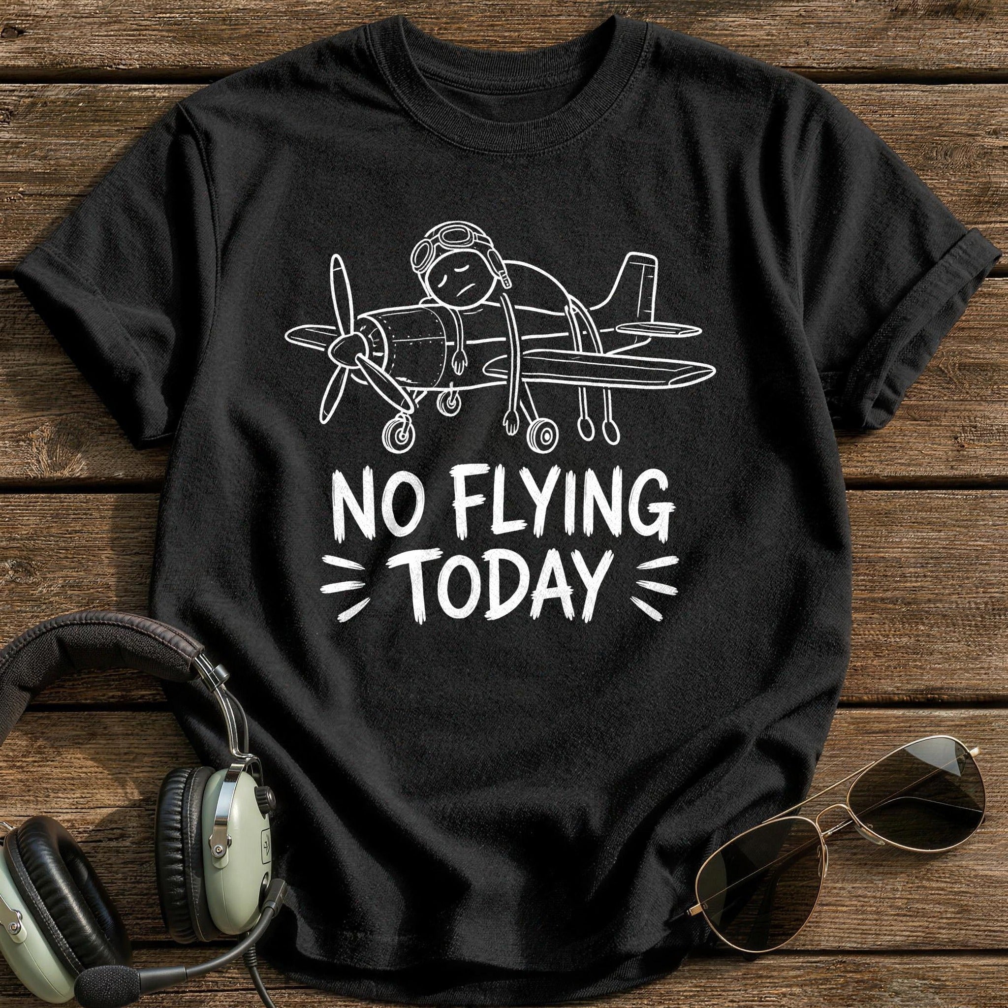 No Flying Today 59 T-Shirt - Black