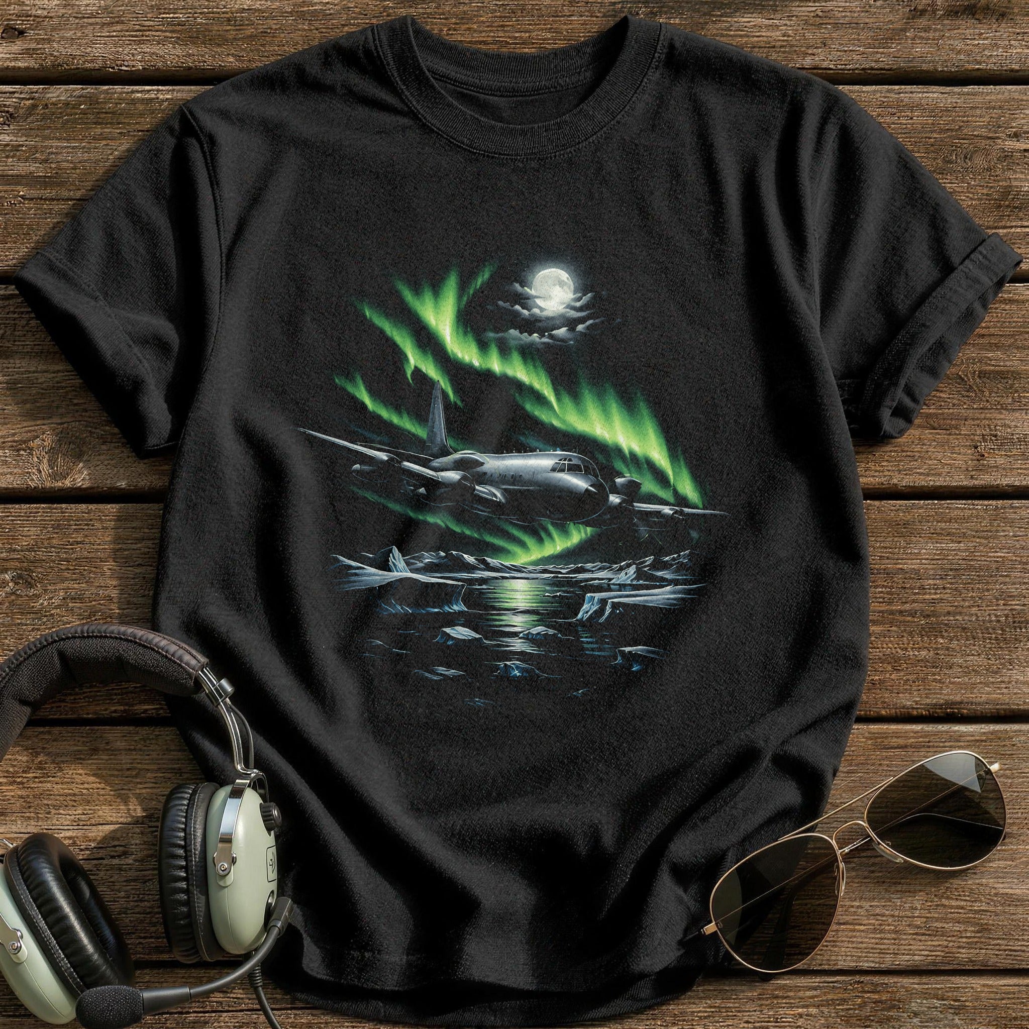 Northern Lights Flight T-Shirt - Black