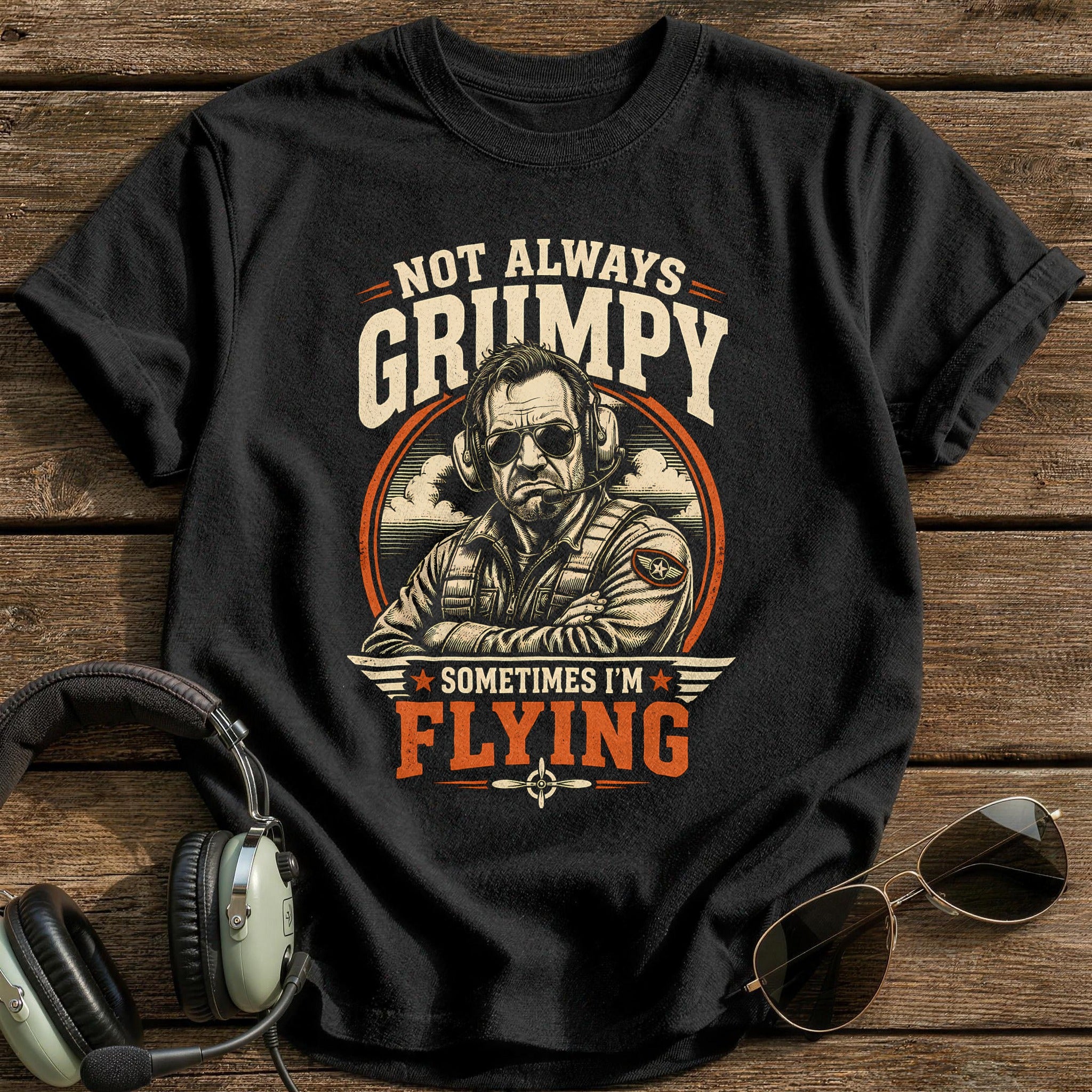 Not Grumpy Flying 90 T-Shirt - Black