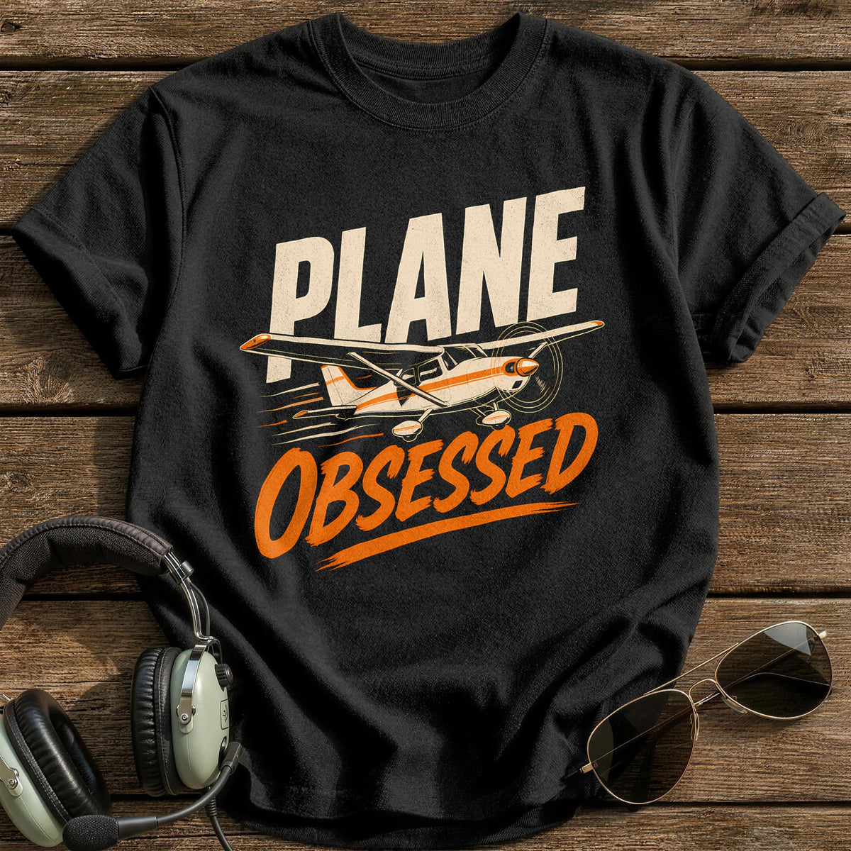 Obsessed & Airborne T-Shirt - Black