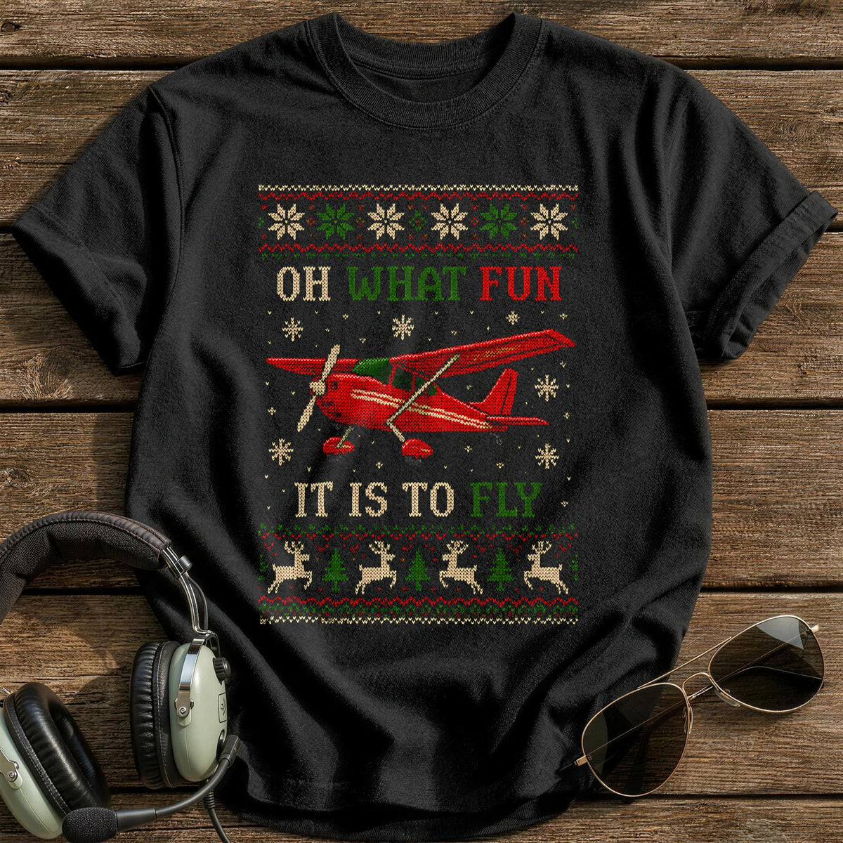 Oh What Fun It Is To Fly 54 T-Shirt - Black