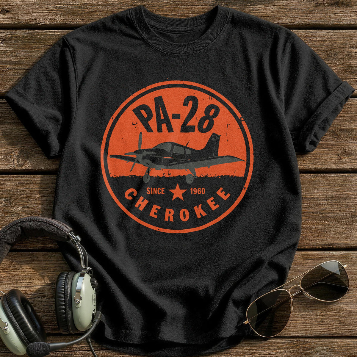 PA-28 Cherokee Since 1960 T-Shirt - Black