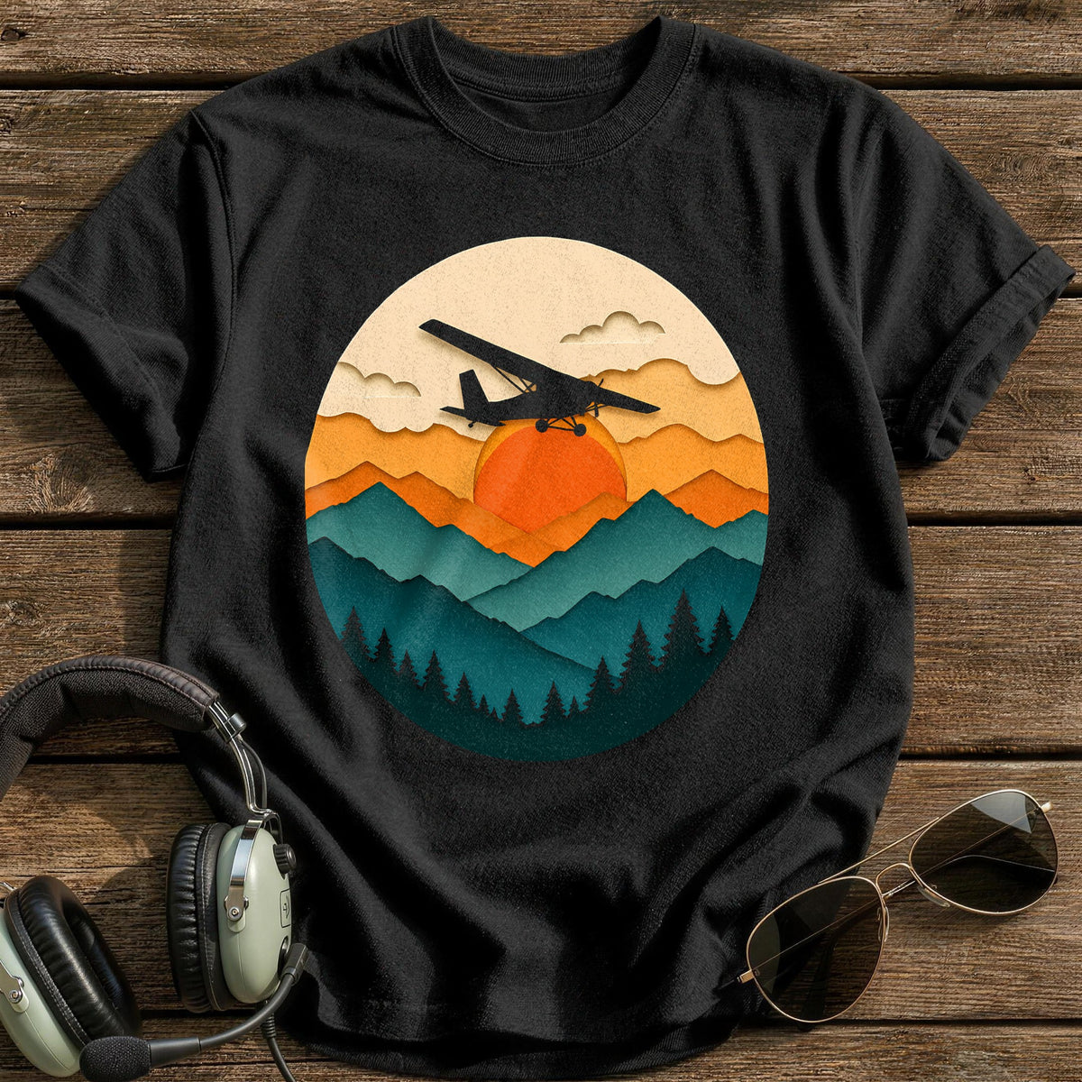 Papercut Plane 41 T-Shirt - Black