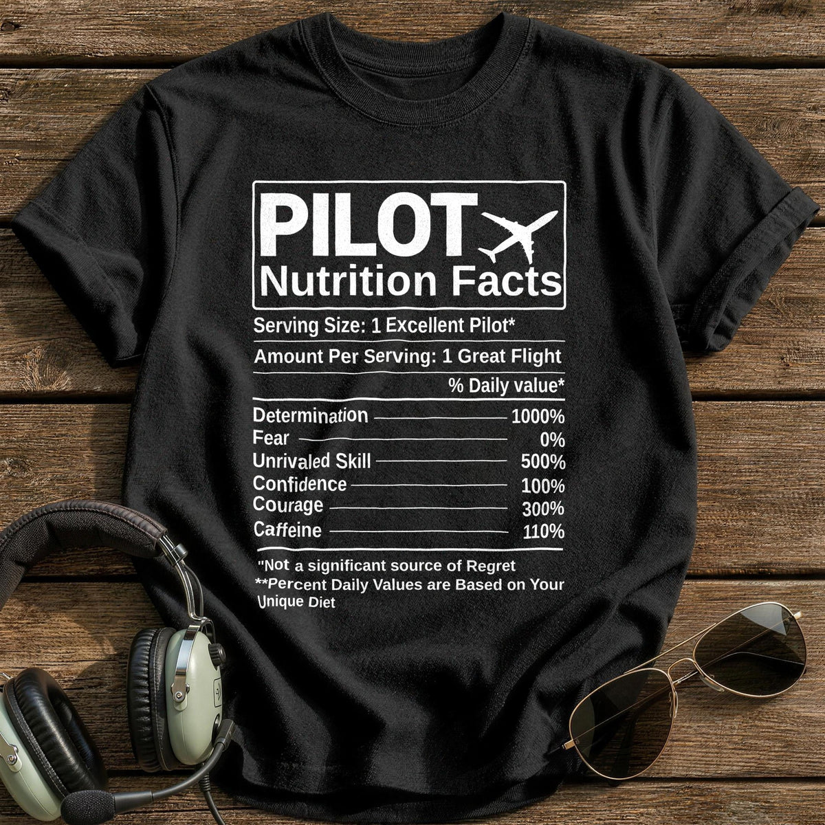 Pilot Nutrition Facts T-Shirt - Black