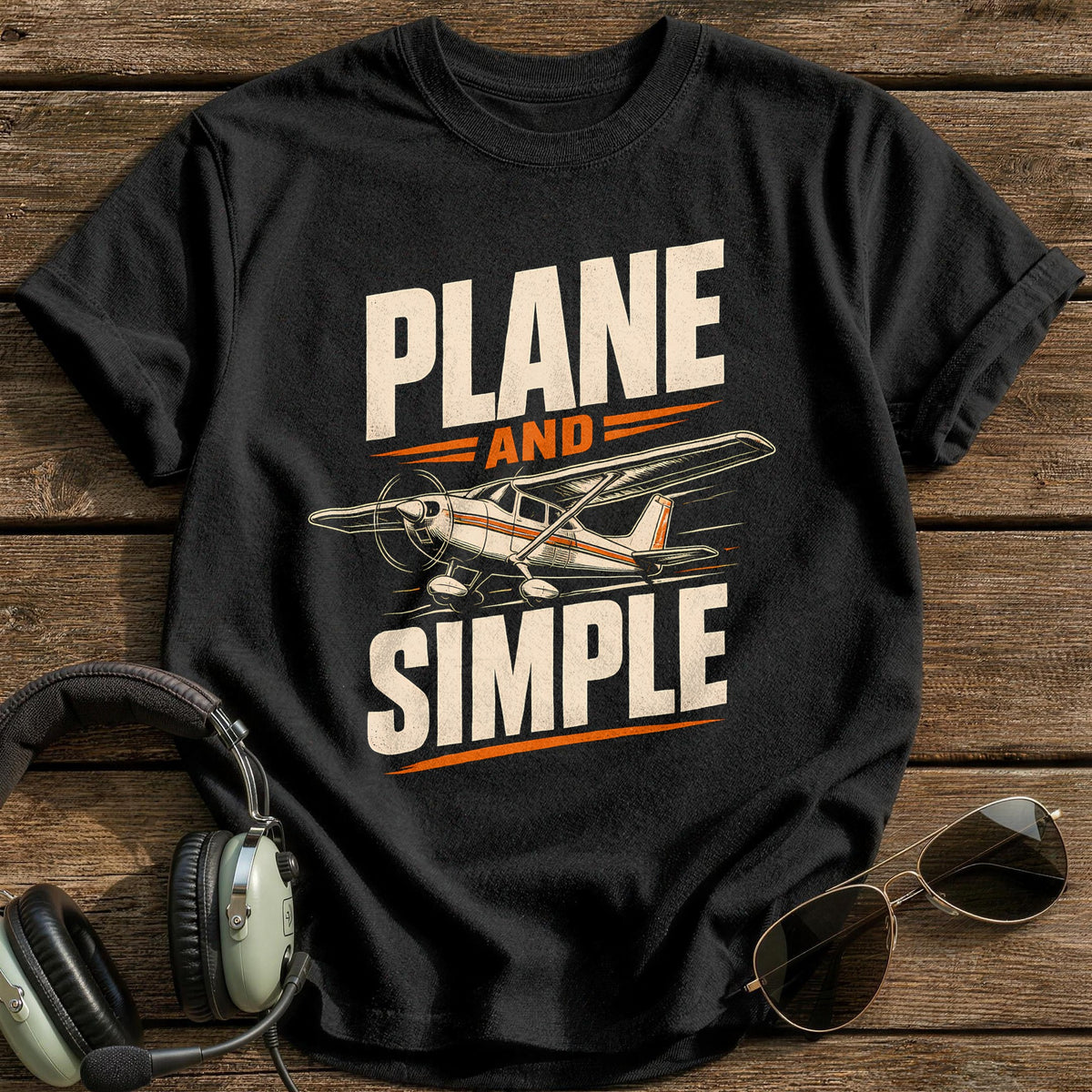 Plane And Simple 75 T-Shirt - Black