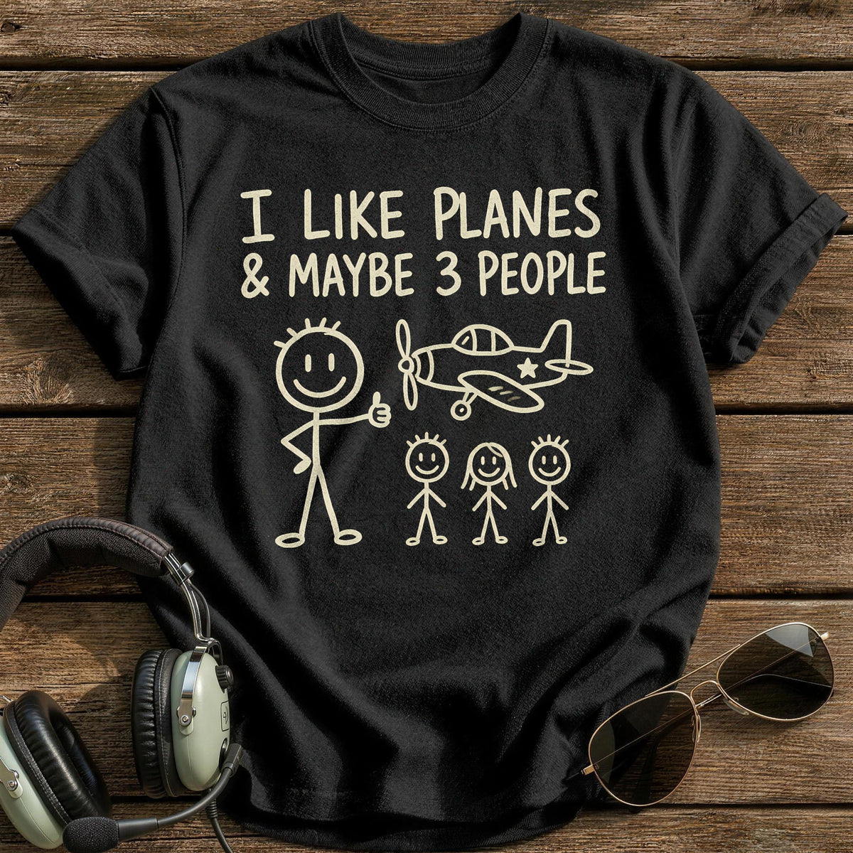 Planes 3 People 71 T-Shirt - Black