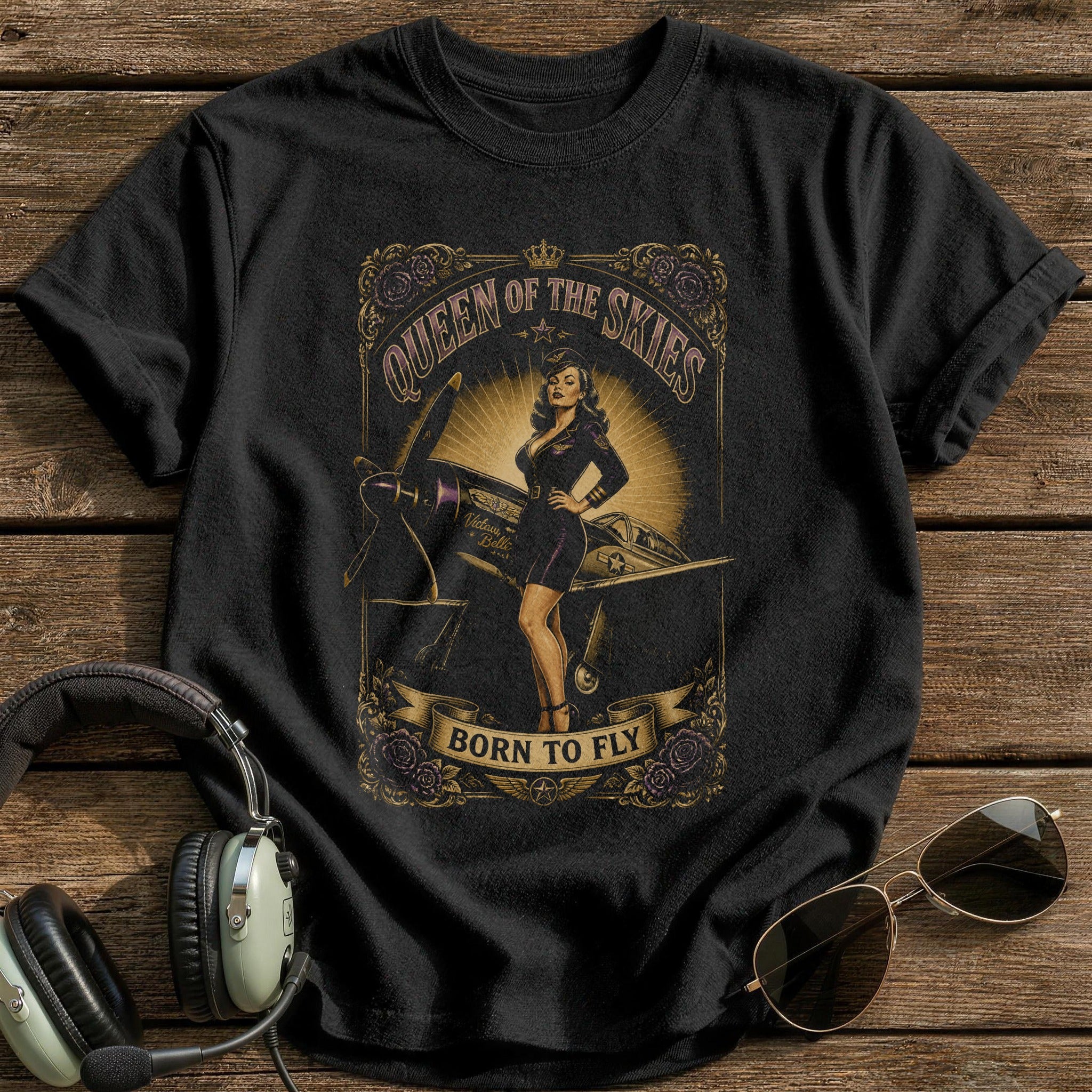 Queen Of The Skies T-Shirt - Black