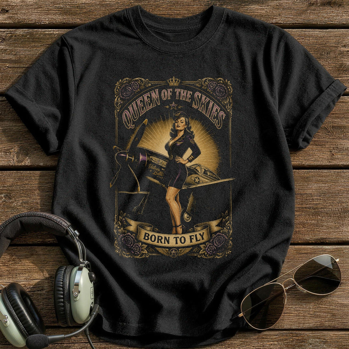 Queen Of The Skies Kids T-Shirt - Black