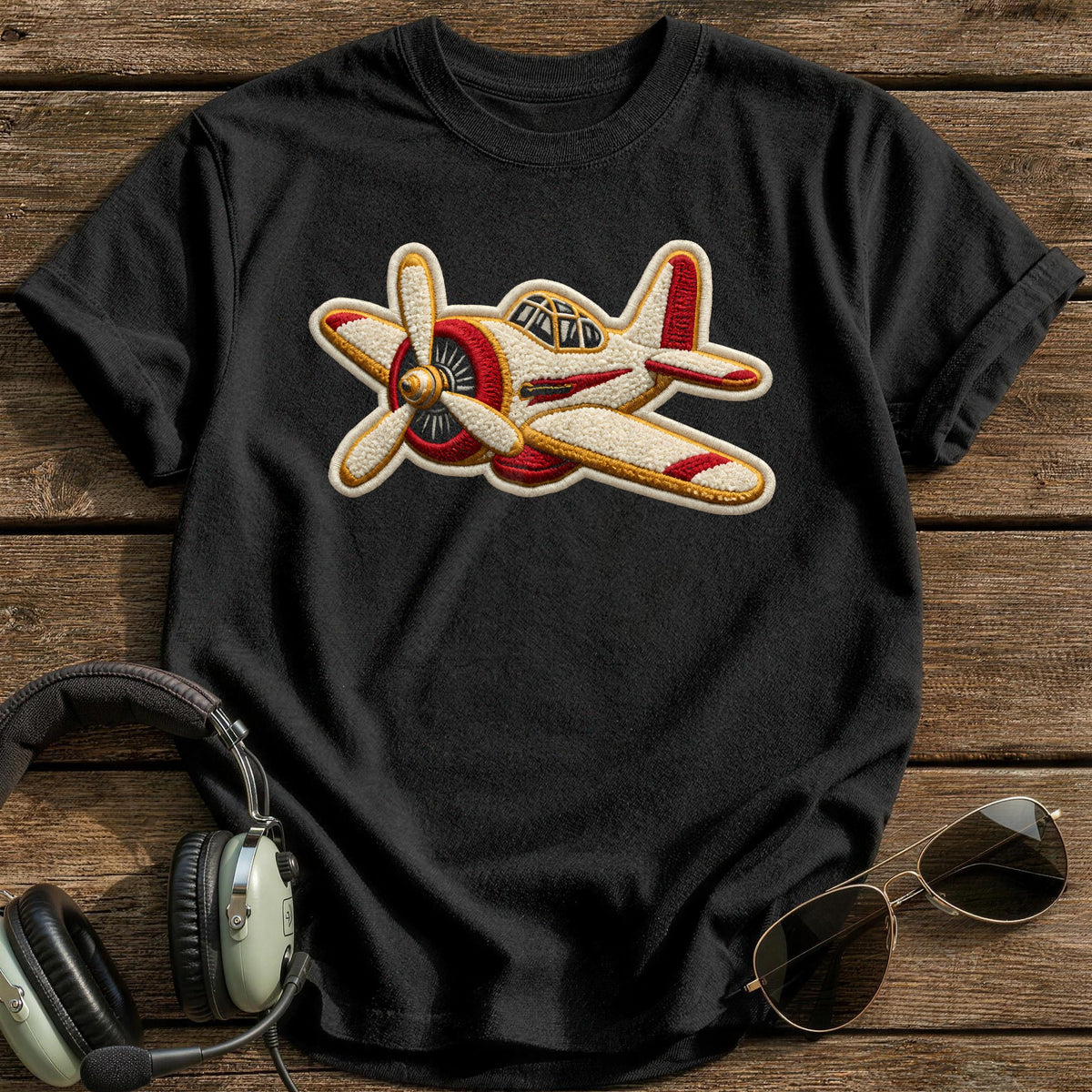 Radial Red & Gold T-Shirt - Black
