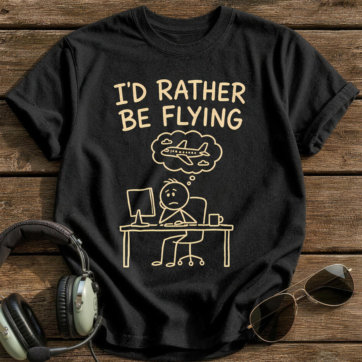 Rather Be Flying 86 T-Shirt - Black