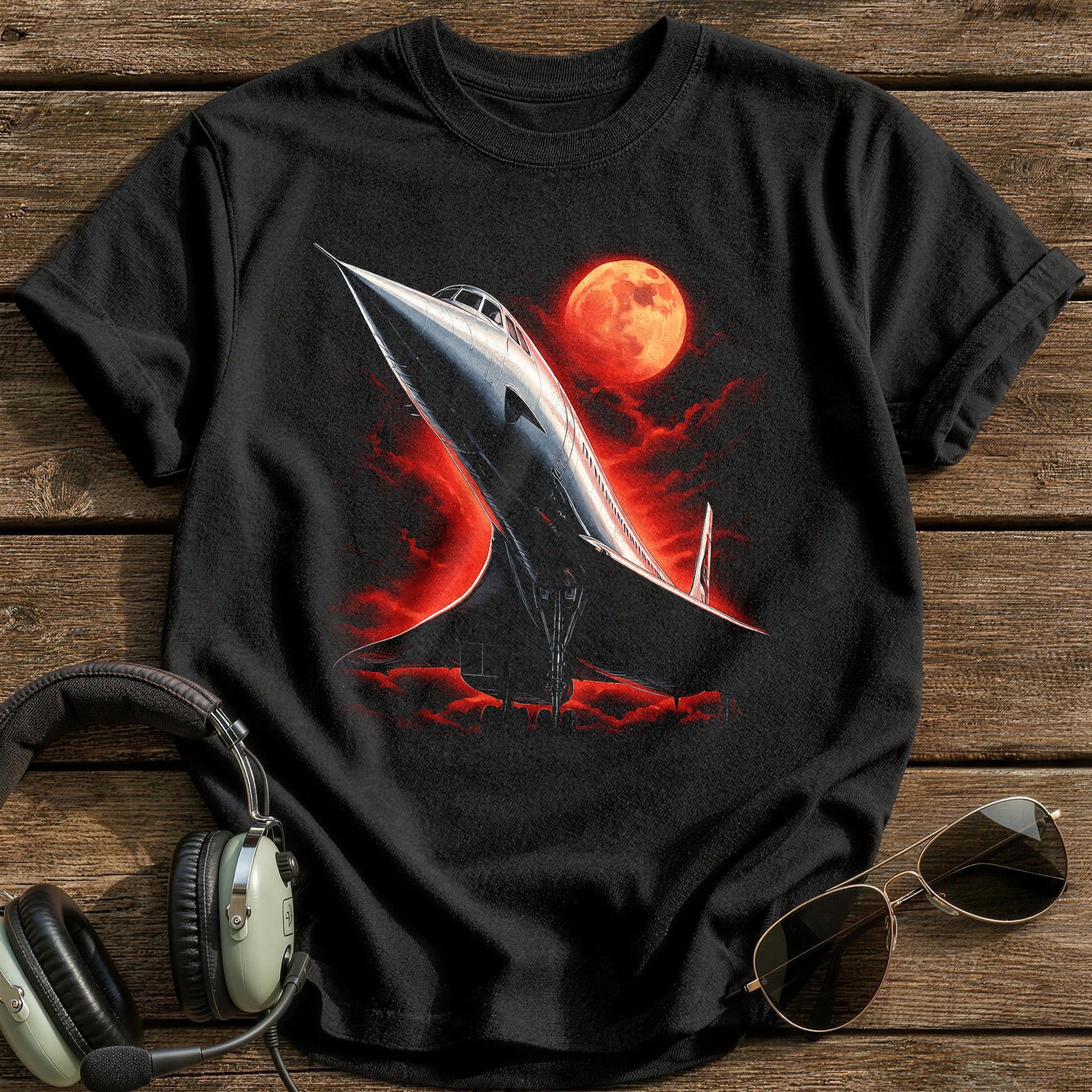 Red Moon Supersonic T-Shirt - Black