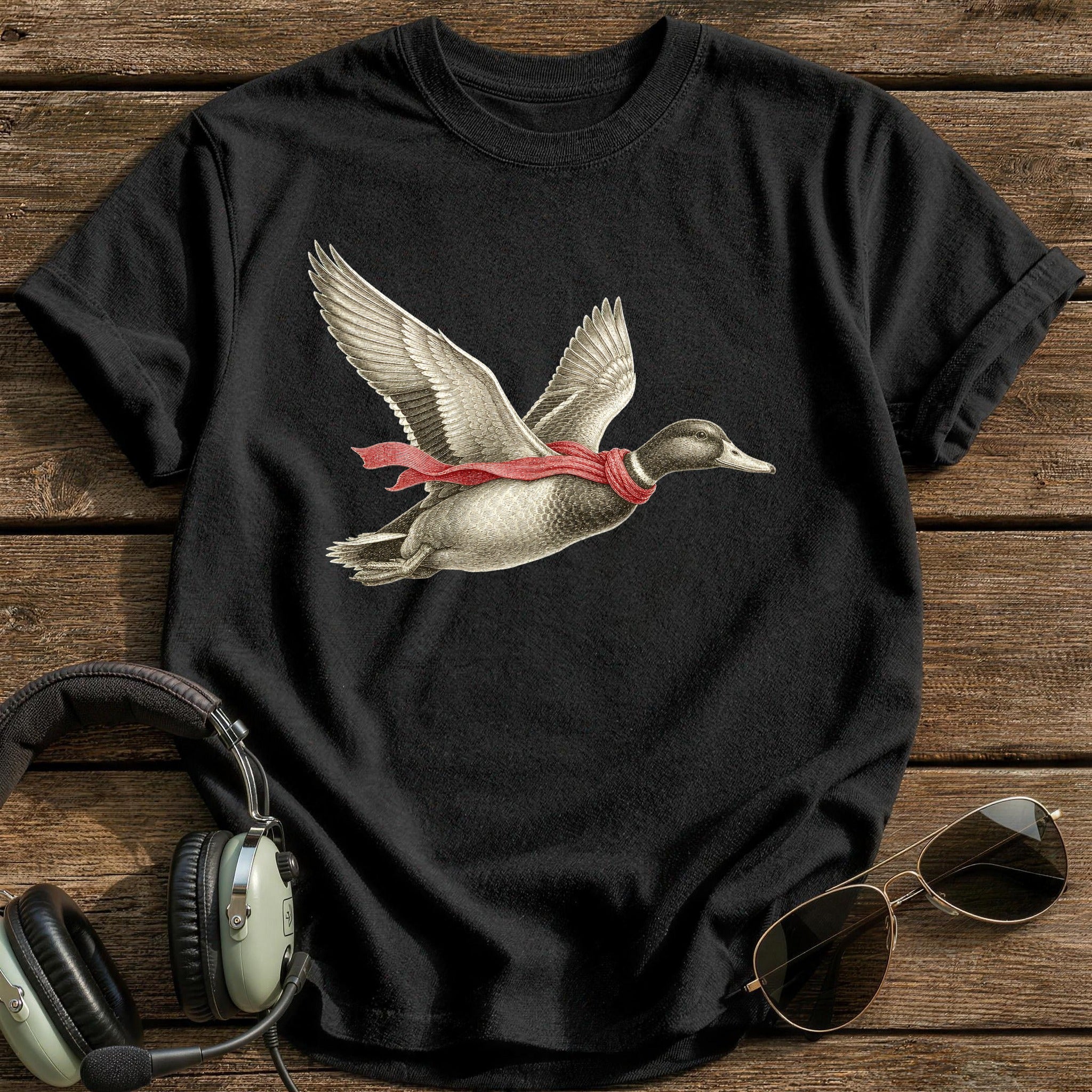 Red Scarf Formation T-Shirt - Black