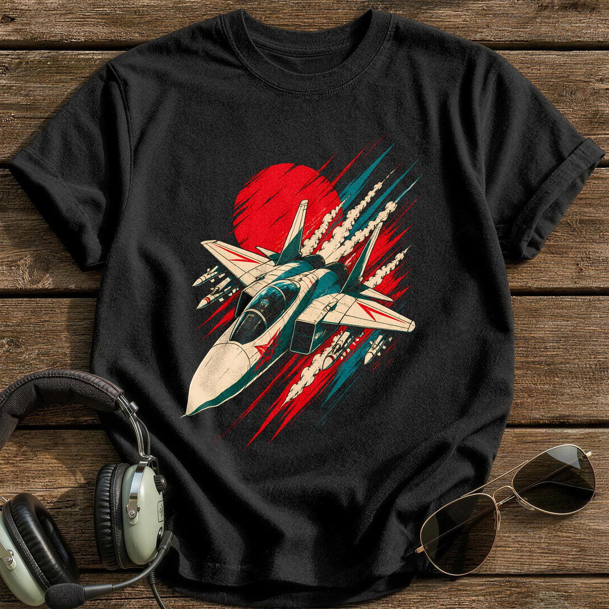 Red Sun Sortie T-Shirt - Black