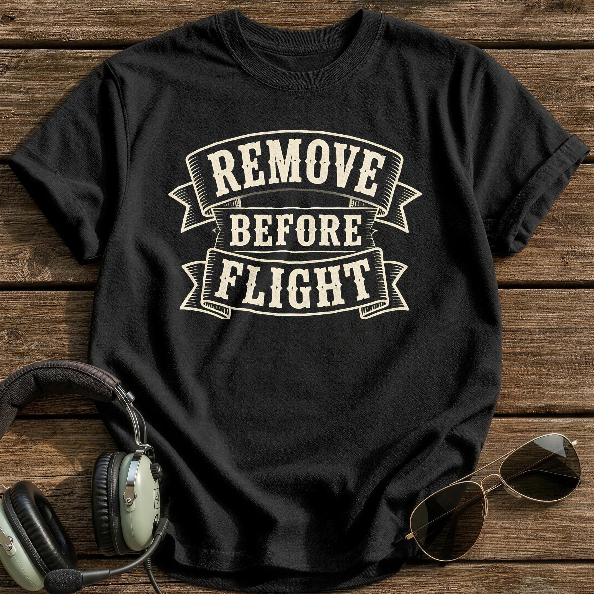 Remove Before Flight 54 T-Shirt - Black