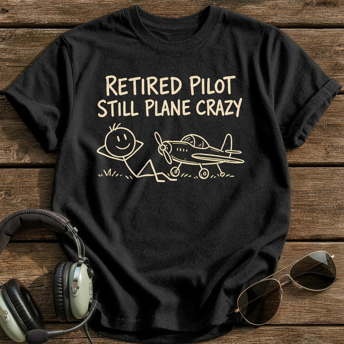 Retired Pilot 39 T-Shirt - Black
