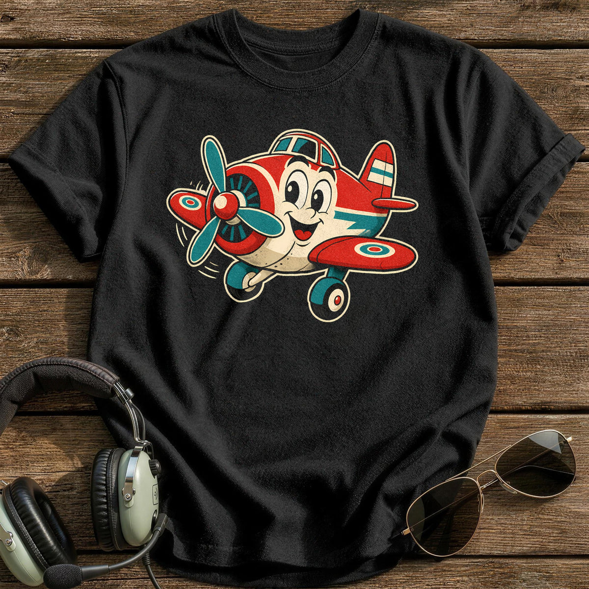 Retro Radial Joy T-Shirt - Black