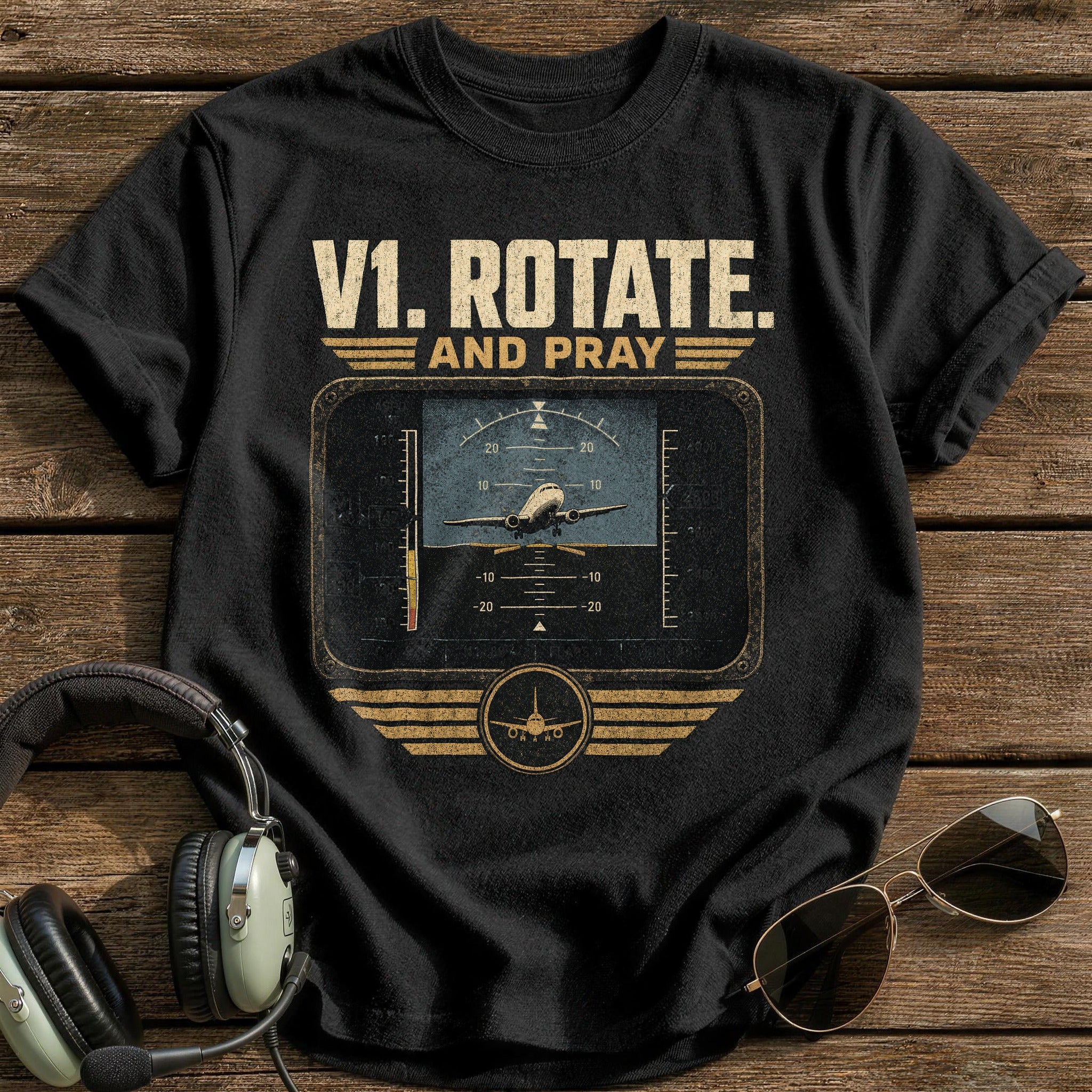 Rotate and Pray T-Shirt - Black