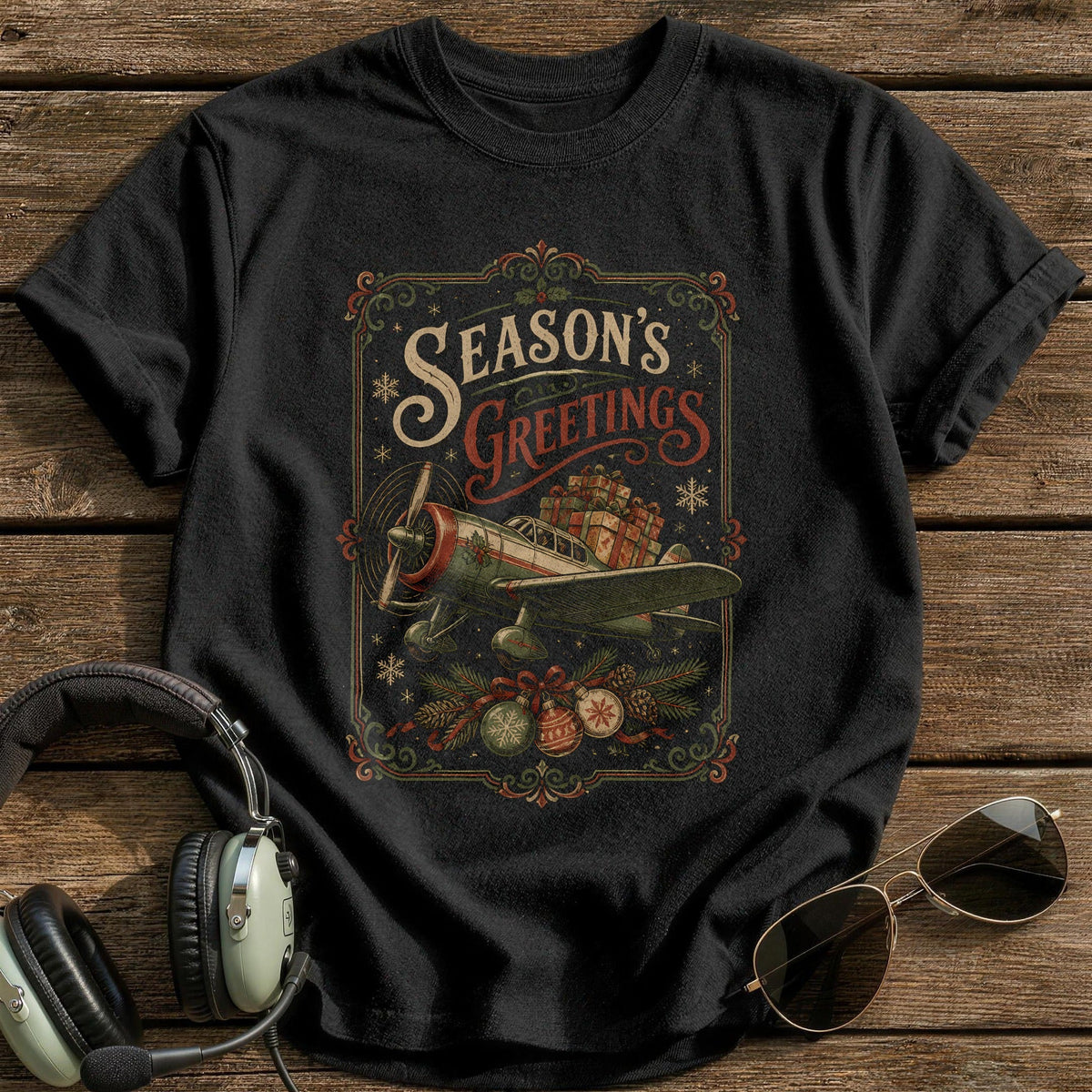 Season's Greetings 44 Kids T-Shirt - Black