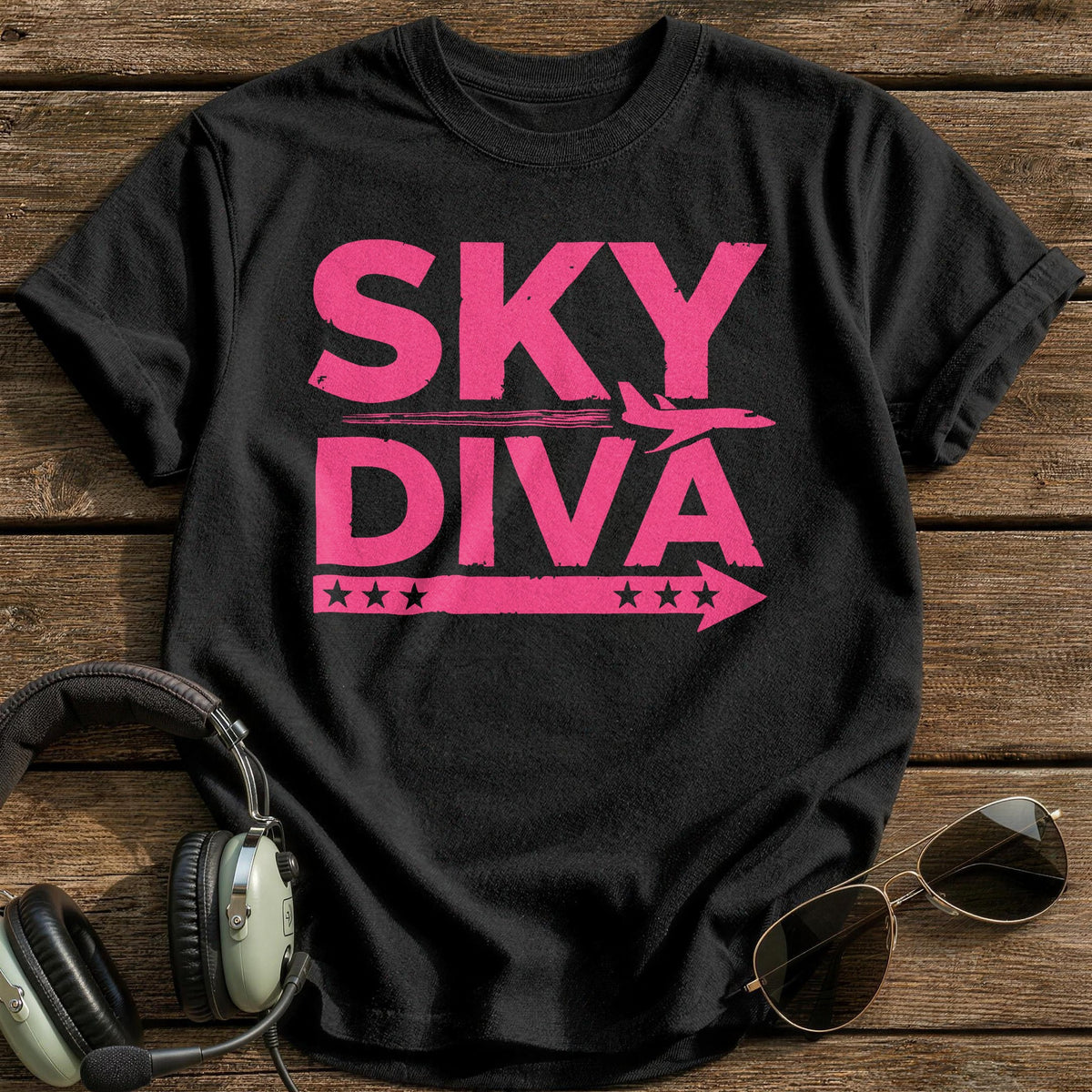 Sky Diva T-Shirt - Black