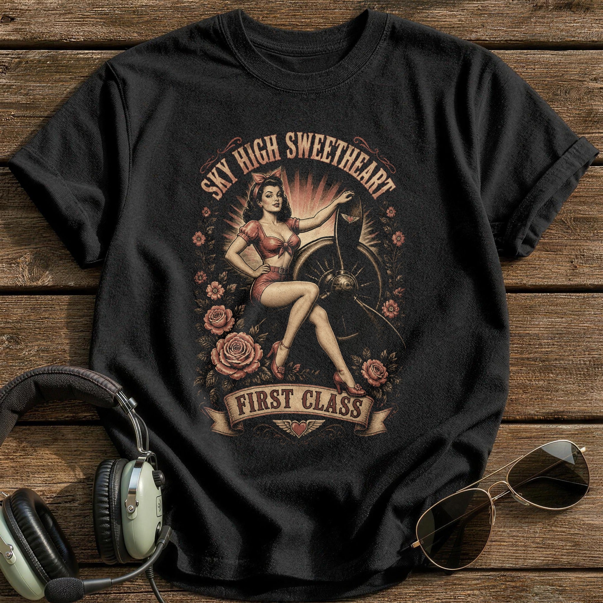 Sky High Sweetheart T-Shirt - Black