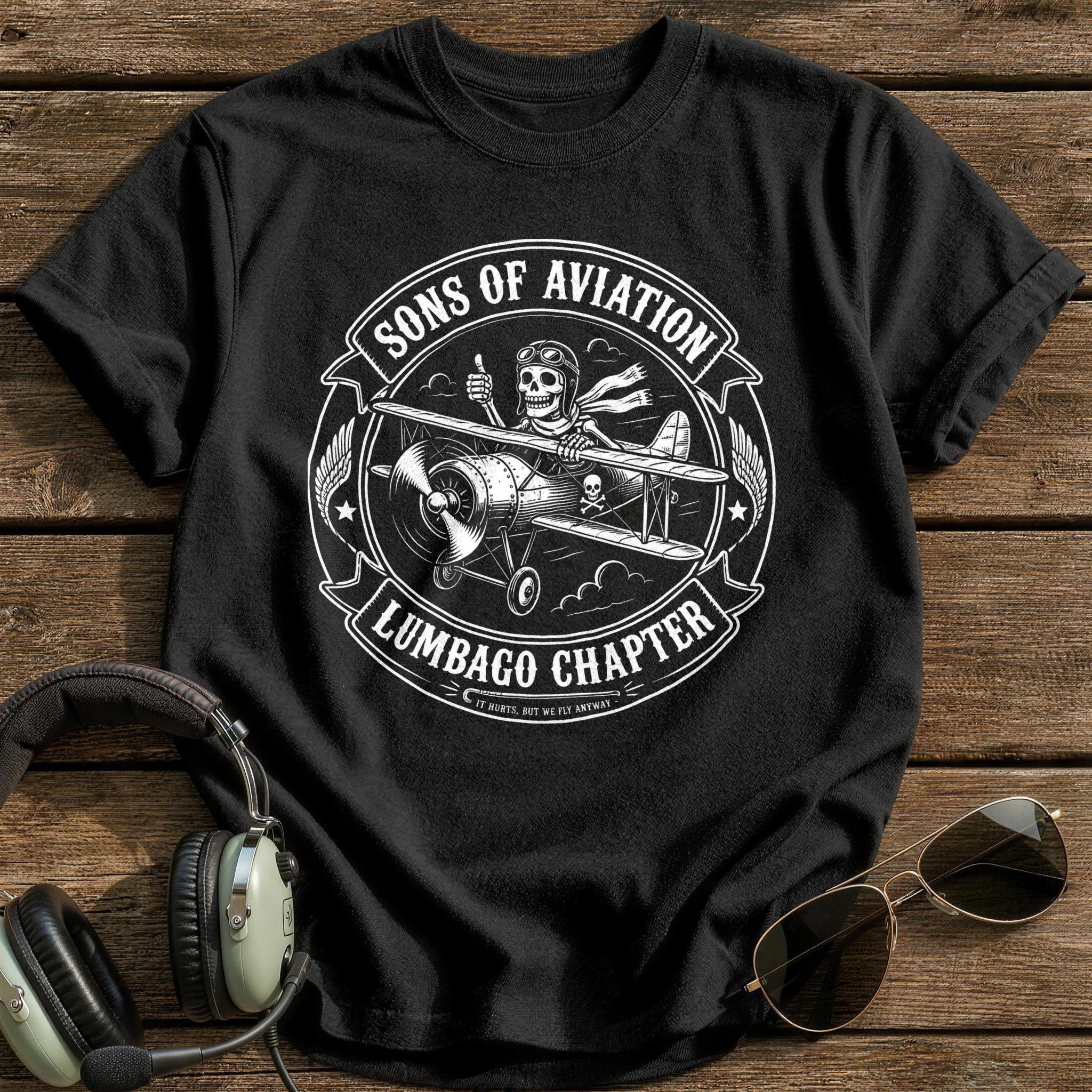 Sons Of Aviation Lumbago Chapter T-Shirt - Black