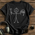 Stick Figure Aviator T-Shirt - Black