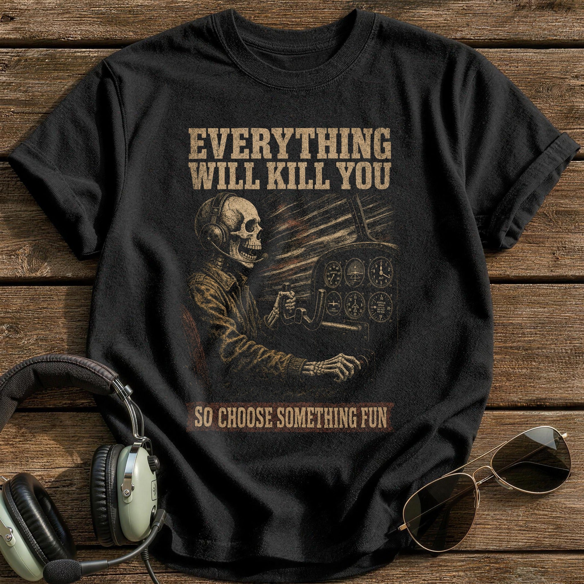 Stick & Throttle T-Shirt - Black