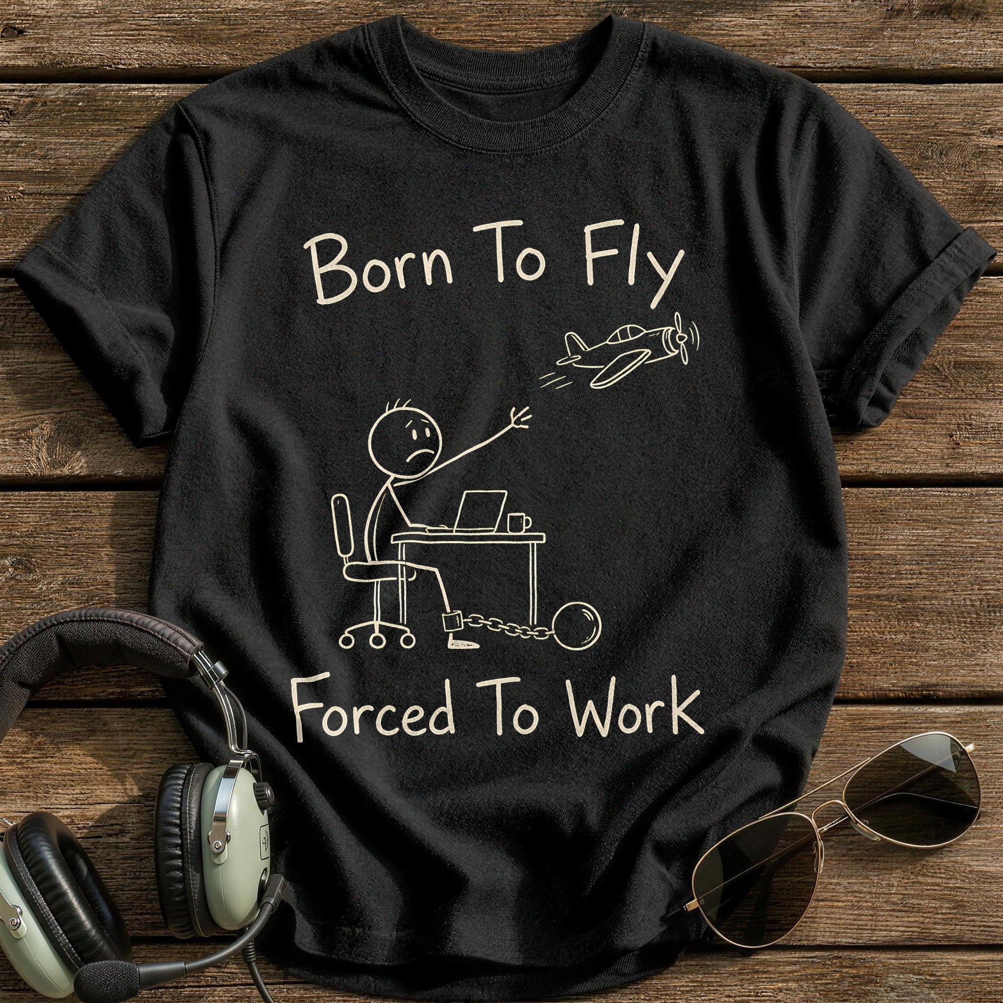 Stickman Chained To Desk 87 - Black