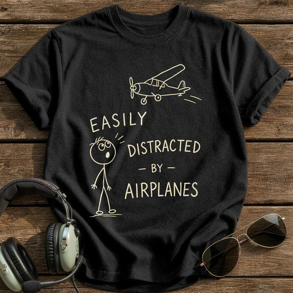 Stickman Distracted 61 Kids T-Shirt - Black