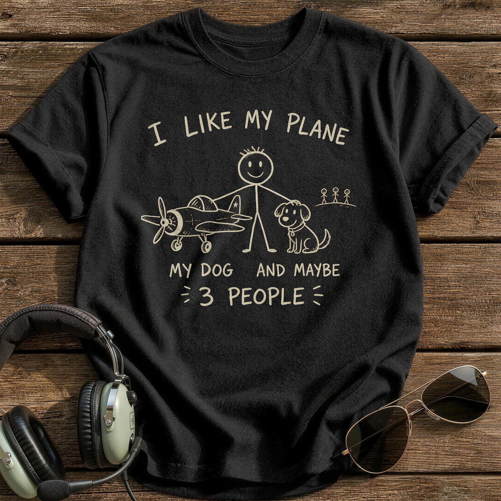 Stickman Plane Dog 71 - Black