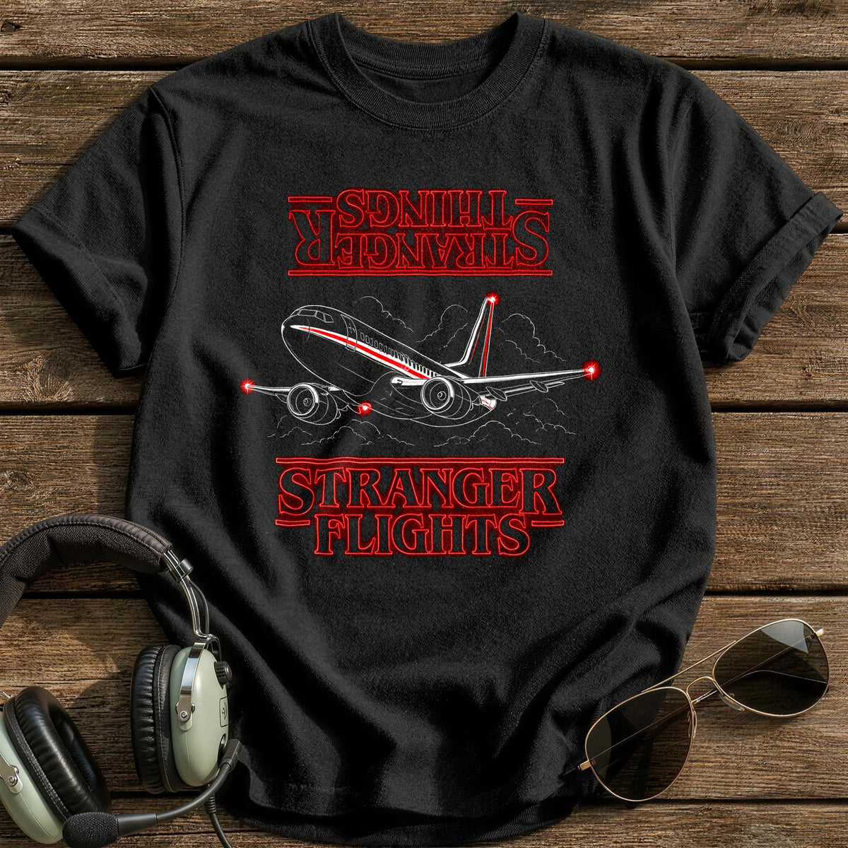 Stranger Flights T-Shirt - Black